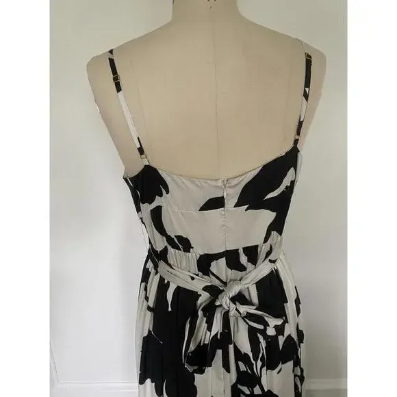 Hutch x Anthropologie - Satin Tiered Floral Maxi Dress, size 12 - Picture 10 of 14